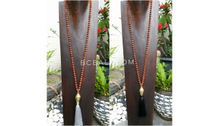 golden chrome buddha head prayer necklace tassels mala rudraksha